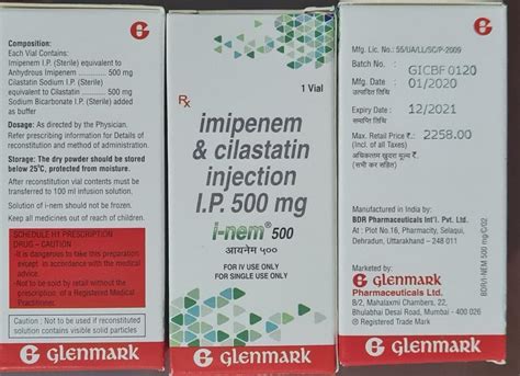 Imeoenem And Cilastatin Lyophilized Powder I Nem Mg Injection For