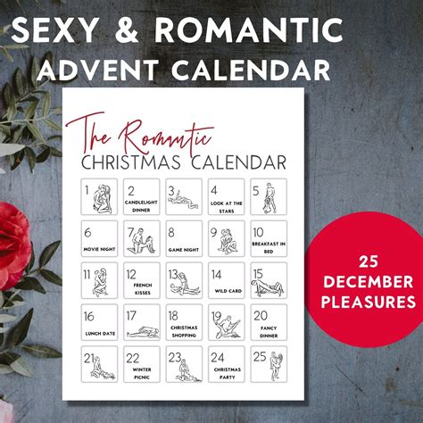 Sexy Romantic Advent Calendar For Couples Sex Challenge Printable Sex Game Etsy