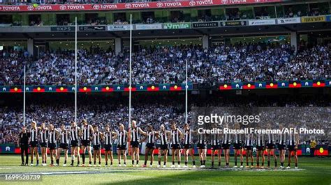 Collingwood are seen prior to the 2023 AFL Grand Final match between ...