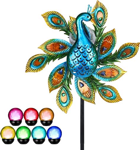 Solar Wind Spinner Outdoor Metal Kinetic Wind Spinners With