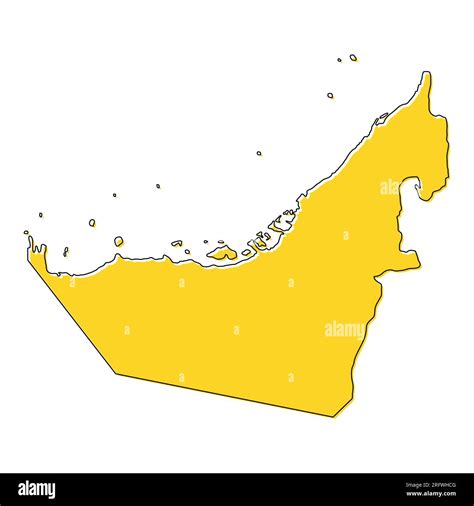 United Arab Emirates Map Icon Geography Blank Concept Isolated Graphic Background Vector