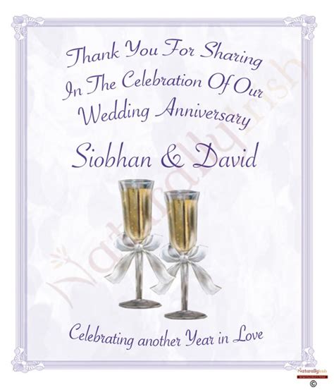 Champagne Glasses Happy Wedding Anniversary Candles Naturally Irish