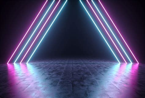 Leowefowa X Ft Let S Glow Neon Party Backdrop Vinyl Colorful Triangle