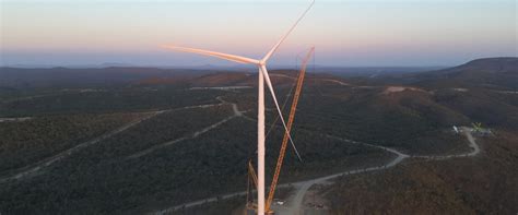 turbine installed  clarke creek wind farm tattarang