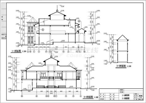 某市区豪华别墅建筑施工图（共7张）联排别墅土木在线