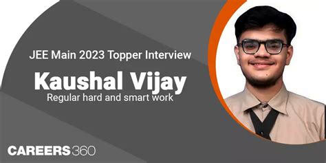 JEE Main 2023 Topper Interview Kaushal Vijayvergiya AIR 5