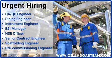 Piping Instrument Scaffolding Precommissioning Engineer Hse Officer Jobs