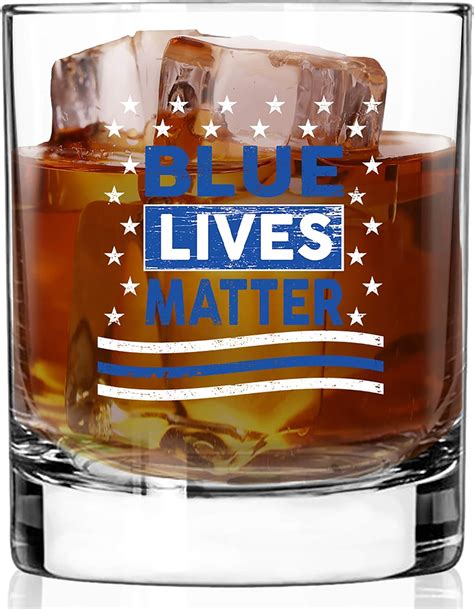 Blue Lives Matter Design Vaso de whisky escocés de 11 onzas