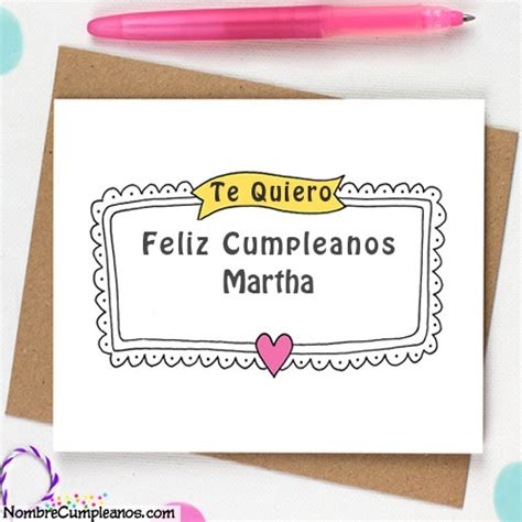 Feliz Cumpleaños Martha Tartas Tarjetas Deseos