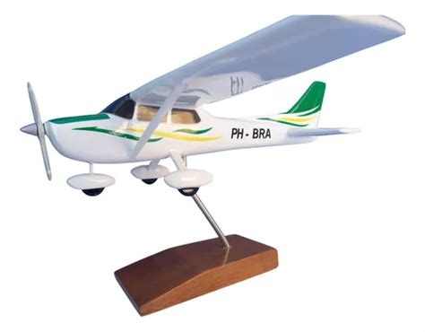 Maquete De Avi O Em Resina Cessna Verde Cm Frete Gr Tis