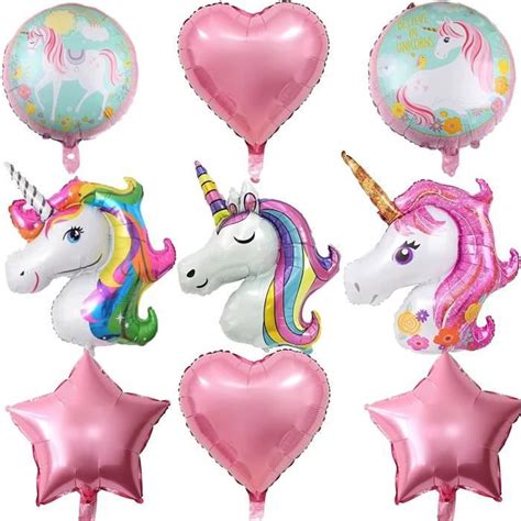 Licorne Ballons 9 Pièces Ballon Licorne Anniversaire Fille Jouets De