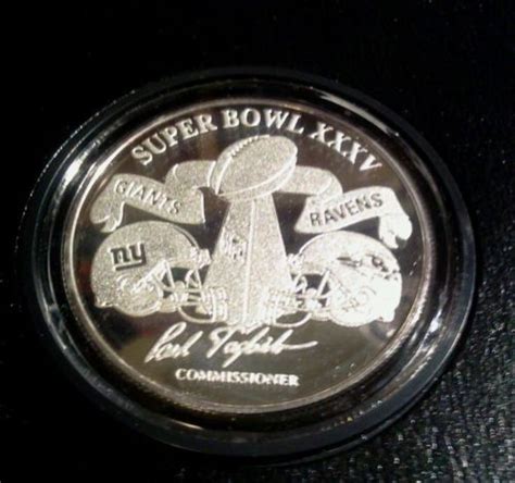 1 Ounce Silver Superbowl Xxxv Flip Coin Giants Vs Ravens 492527792