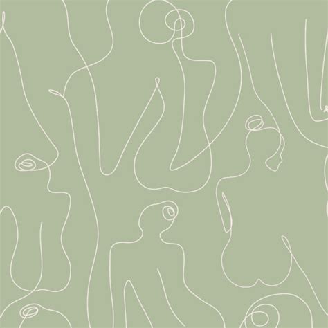 Sage Green Feminine Wallpaper - Peel and Stick - The Wallberry