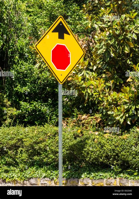 Stop Ahead Traffic Sign Usa Stock Photo Alamy