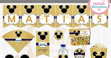 Mamá Decoradora te trae este hermoso kit imprimible Mickey Mouse Gold