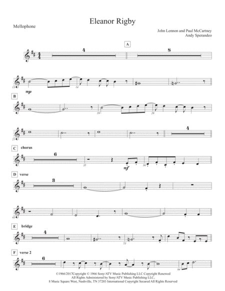 Eleanor Rigby Arr Andy Sperandeo By David Cook Sheet Music For