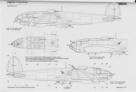 Asisbiz Artwork Line Drawing Or Blue Print Of A Heinkel He H H