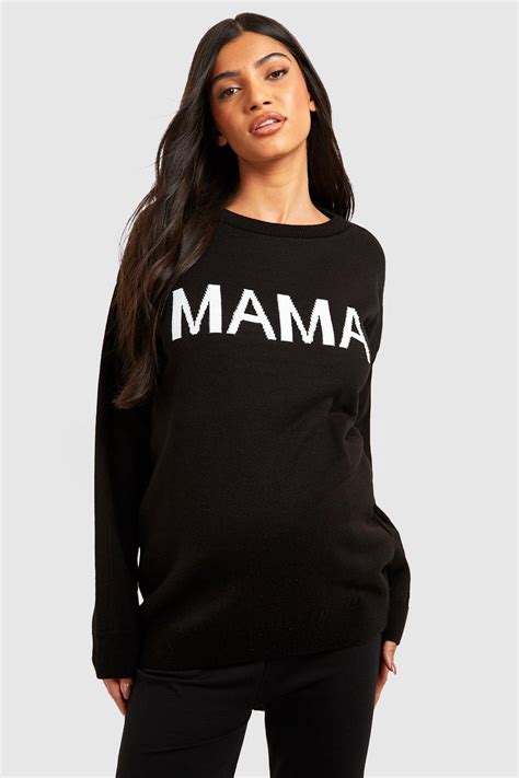 Maternity Mama Slogan Oversized Jumper Boohoo Uk