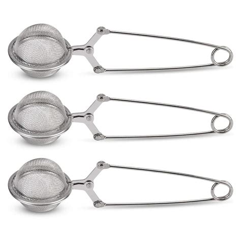 3 Pack Premium Stainless Steel Tea Strainer with Handle, Fine Mesh Tea ...