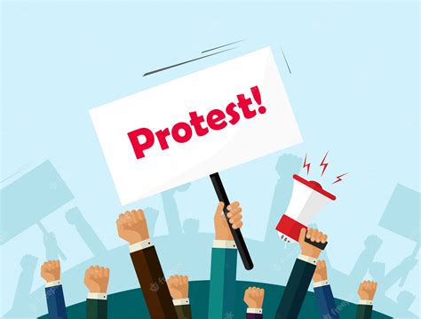 Premium Vector | Protesters people crowd holding revolution or