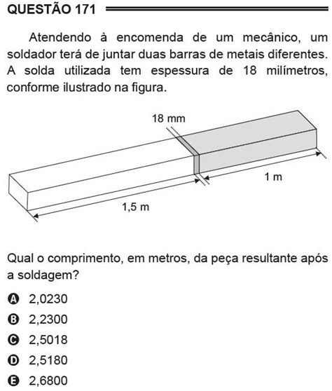 Questões Do Enem Transformações De Medidas