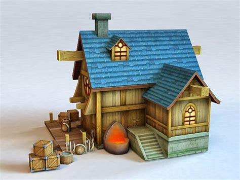 Medieval Blacksmith Shop 3d Model 3ds Max Files Free Download