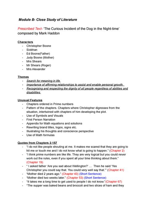 Hsc Trial Notes Module B Module B Close Study Of Literature