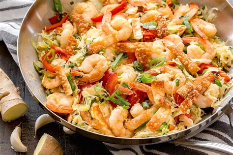 One Skillet Shrimp And Cabbage Stir Fry Busy Cooks