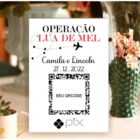 Placa QR Code Pix Casamento MDF 20X14cm 3mm Shopee Brasil