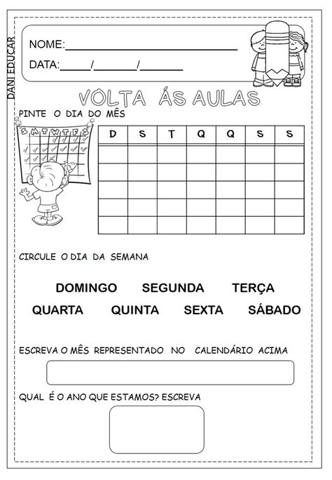 Atividade Primeiro Dia De Aula 1o Ano Image To U