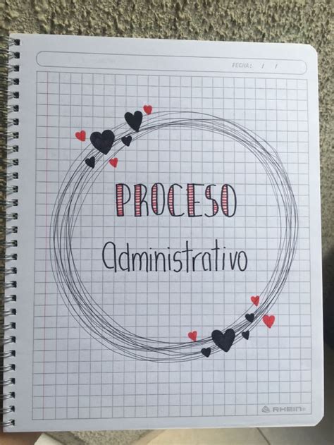 Portada Cuaderno Procesos Administrativos Tipos De Letras