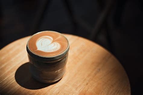 Selective Focus Cup Of Hot Latte Art Coffee Stock Image Image Of