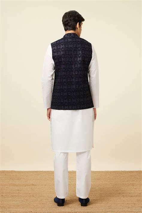 Buy Navy Blue Embroidered Sequinned Jacket Online In India Manyavar