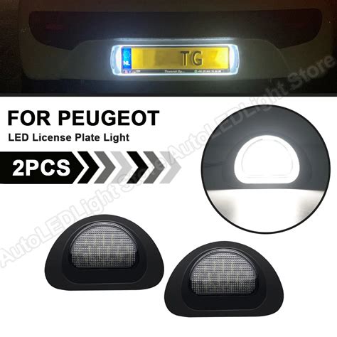 Luz Led Para Matr Cula De Coche L Mpara Para Peugeot