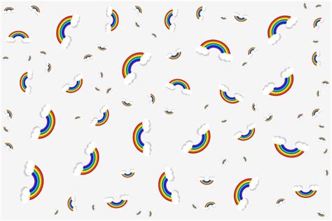 Patr N De Arco Iris En Fondo Blanco Vector Premium