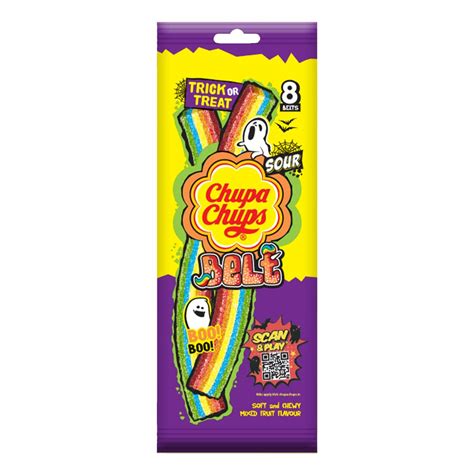 Chupa Chups Sour Belt Mixed Fruit Flavour Soft And Chewy Toffee 8 Pc 576 G