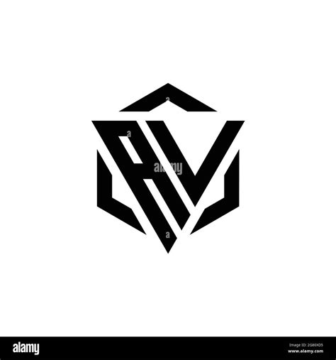 Av Logo Monogramm Mit Dreieck Und Sechseck Modernes Design Vorlage