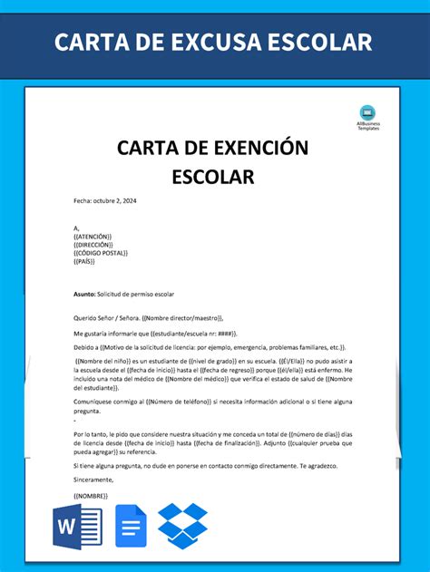 Ejemplo De Carta De Excusa Por Inasistencia A Clases Nbkomputer