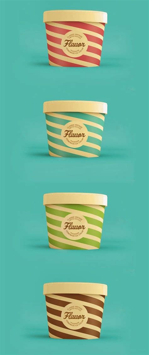 De Volta Ao Retr Flavor Ice Cream Packaging Ice Cream Packaging