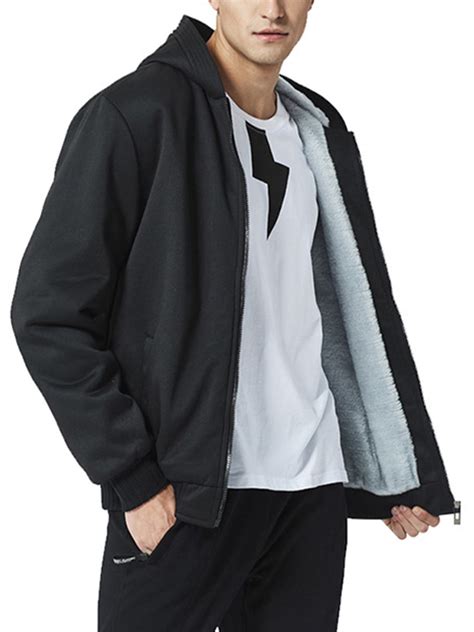 Buy Warm Winter Heavyweight Fleece Hoodies For Men Chic Full Zip Up