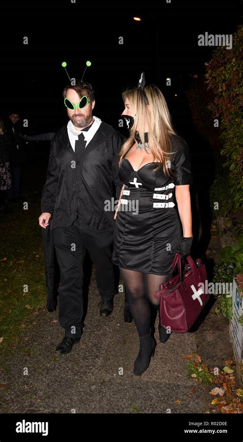 David Mitchell and his wife Victoria, arrive at a Halloween party ...