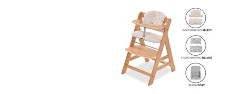 Hauck Chaise Haute Bébé Alpha Plus en Bois Évolutive dès 6 Mois