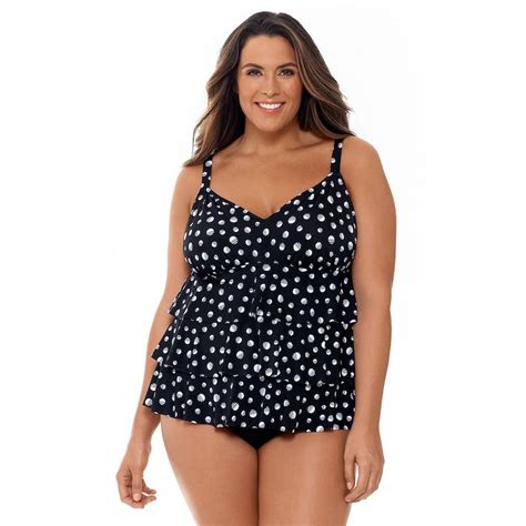 Plus Size Croft And Barrow® Tummy Slimmer Tiered One Piece Fauxkini