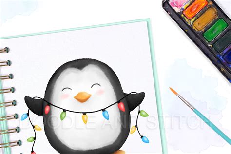 Christmas Penguins Watercolor Illustrations 924652 Illustrations