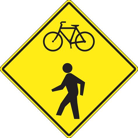 Bicycle Pedestrian Warning Bicycle Pedestrian Sign Frw