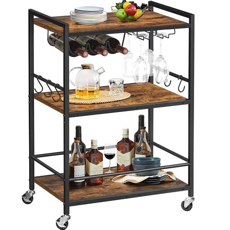 Tutotak Bar Cart Serving Cart For Home Microwave Cart Drink Cart