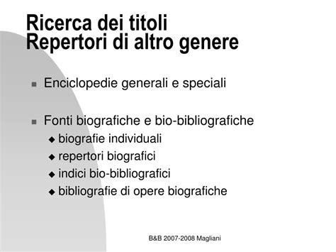 PPT Elementi Di Bibliografia 3 La Ricerca Bibliografica PowerPoint