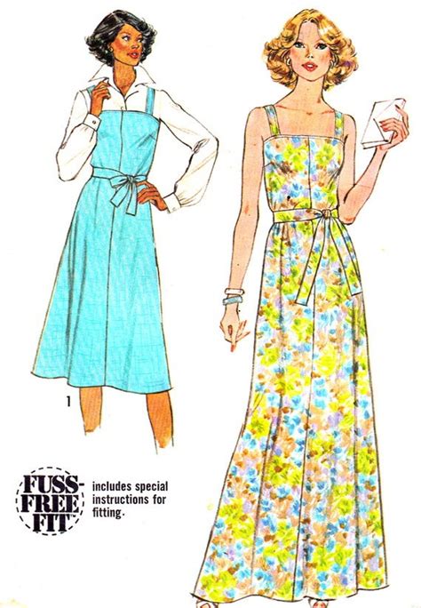 1970s Dress Pattern Simplicity 8546 Maxi Or Midi Sundress With Waist Tie Womens Plus Size