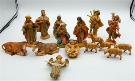 VTG FONTANINI 83 90 Depose Nativity Set 18 Pieces 4 Figures Manger