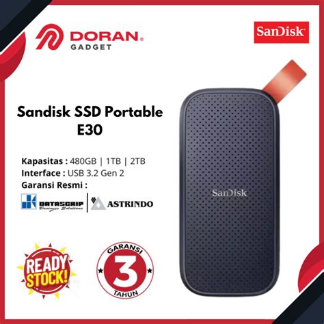 Jual SSD Eksternal Sandisk 1TB E30 Portable SSD Sandisk 1 Tera SSD